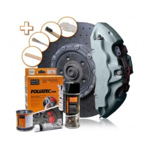 Boja za kočione čeljusti Foliatec - komplet, metalno siva