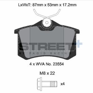 Pagid Street+ stražnje kočione pločice za VW Corrado, VW Scirocco
