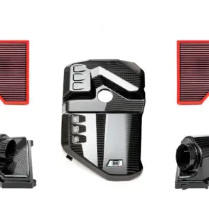 BMC karbonski usisni komplet CKS CKS00001 za BMW M2, M3, M4 – 1 × karbonski poklopac motora, 2 × airbox (karbonsko kućište), 2 × filtra zraka, sjajni karbon