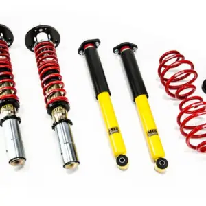 MTS Technik podesivi ovjes za BMW 3 Convertible (E30) / BMW 3 (E30) / BMW 3 Touring (E30) (s camber pločama sprijeda i straga) — spuštanje 25 - 90 mm / 10 - 60 mm, promjer amortizerske noge na prednjoj osovini 51 mm