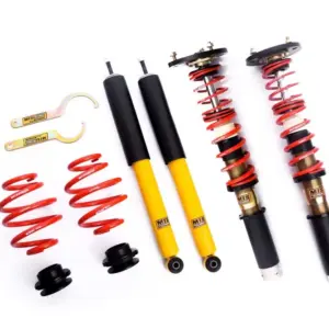 MTS Technik podesivi ovjes za BMW 3 Convertible (E30) / BMW 3 (E30) / BMW 3 Touring (E30) (s camber pločama sprijeda) — spuštanje 25 - 90 mm / 10 - 60 mm, promjer amortizerske noge na prednjoj osovini 45 mm